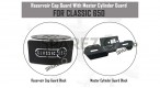 For Royal Enfield Classic 650 Master Cylinder Guard and Reservoir Cap Guard Black - SPAREZO